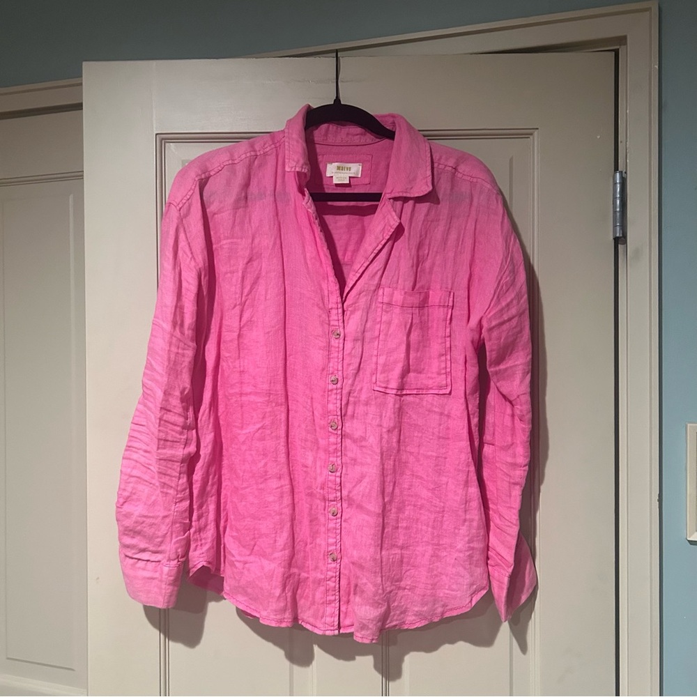 Anthropologie Maeve Linen Button-Up Shirt